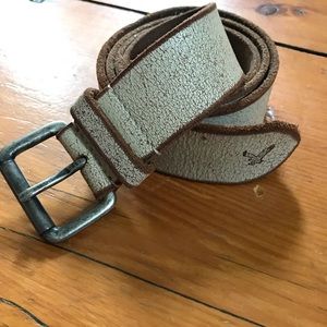 AE leather distressed belt - cream/belt